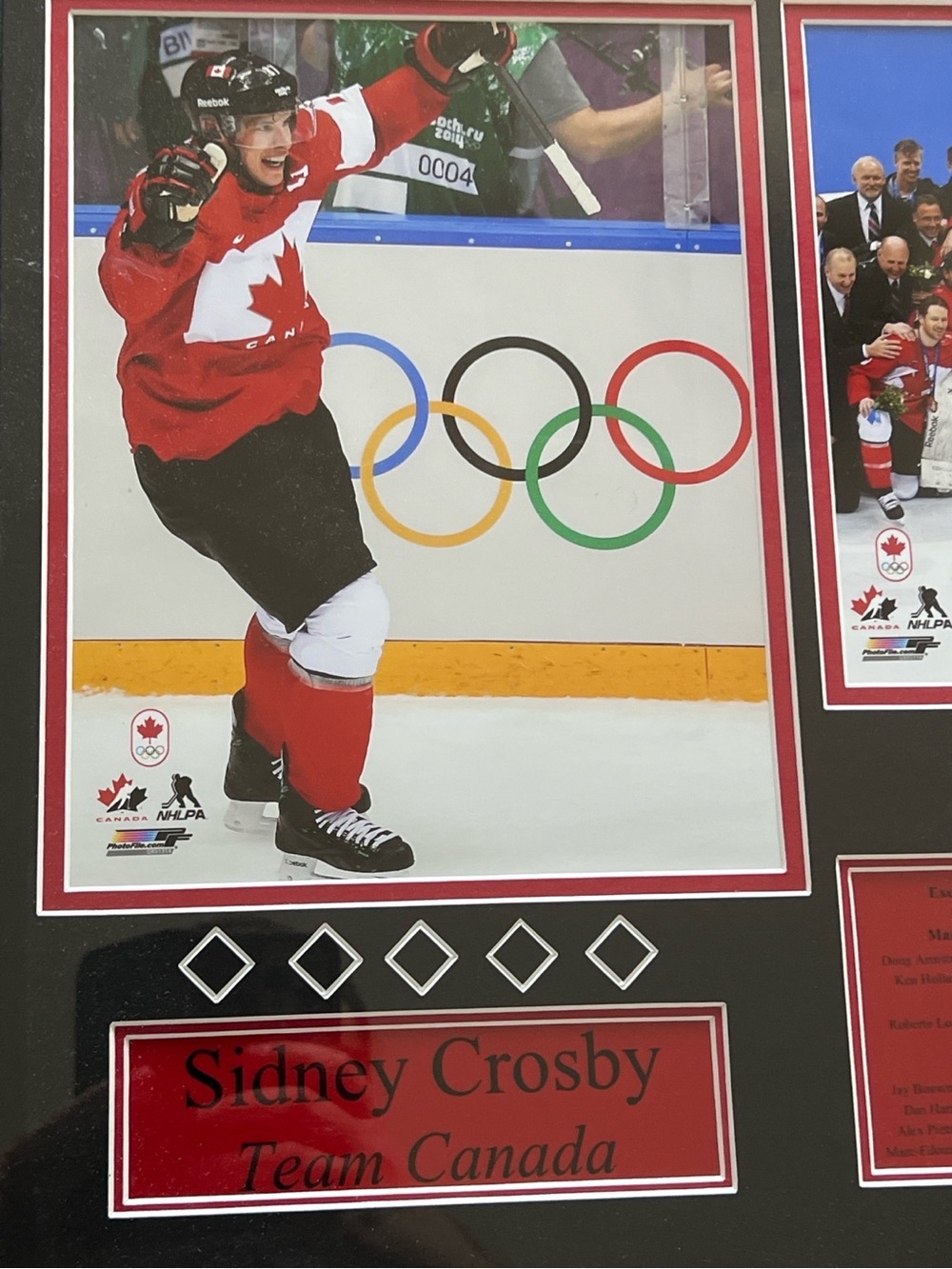 Sidney Crosby Team Canada 2014 Olympic Gold Framed Photo Collage - Picture 2 of 7